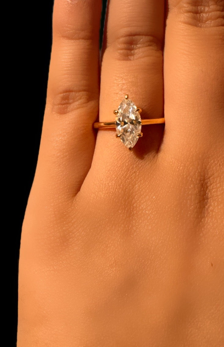 Bague Marquise - Argent 925 / Moissanite