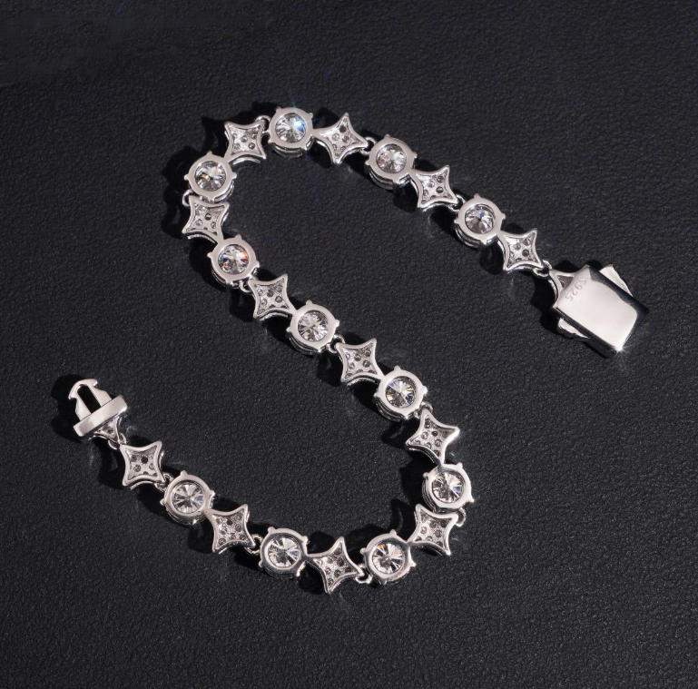 Bracelet “Étoiles de Moissanite” – Argent 925