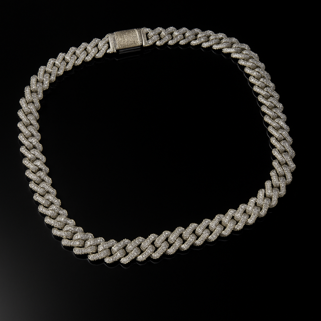Collier Cubain en Moissanite