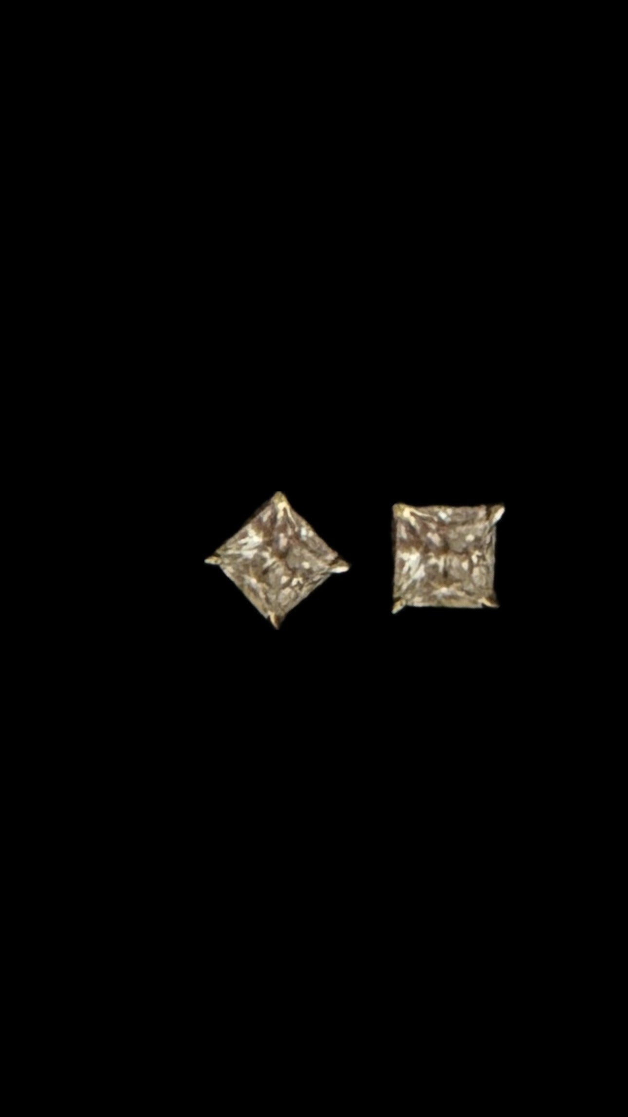 Boucles d’oreilles Moissanite Royale Carrée – Plaqué Or