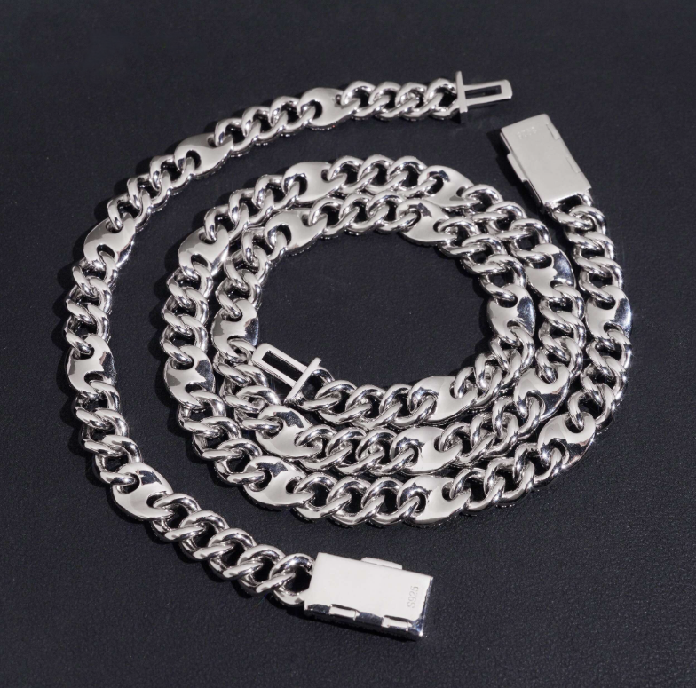 Collier/Bracelet Cubain - Moissanite/ Argent925 10mm