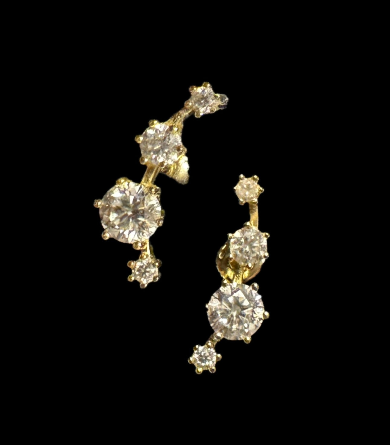 Boucles d’oreilles  – Moissanite & Plaqué Or