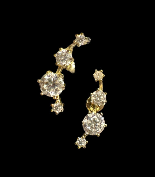Boucles d’oreilles  – Moissanite & Plaqué Or