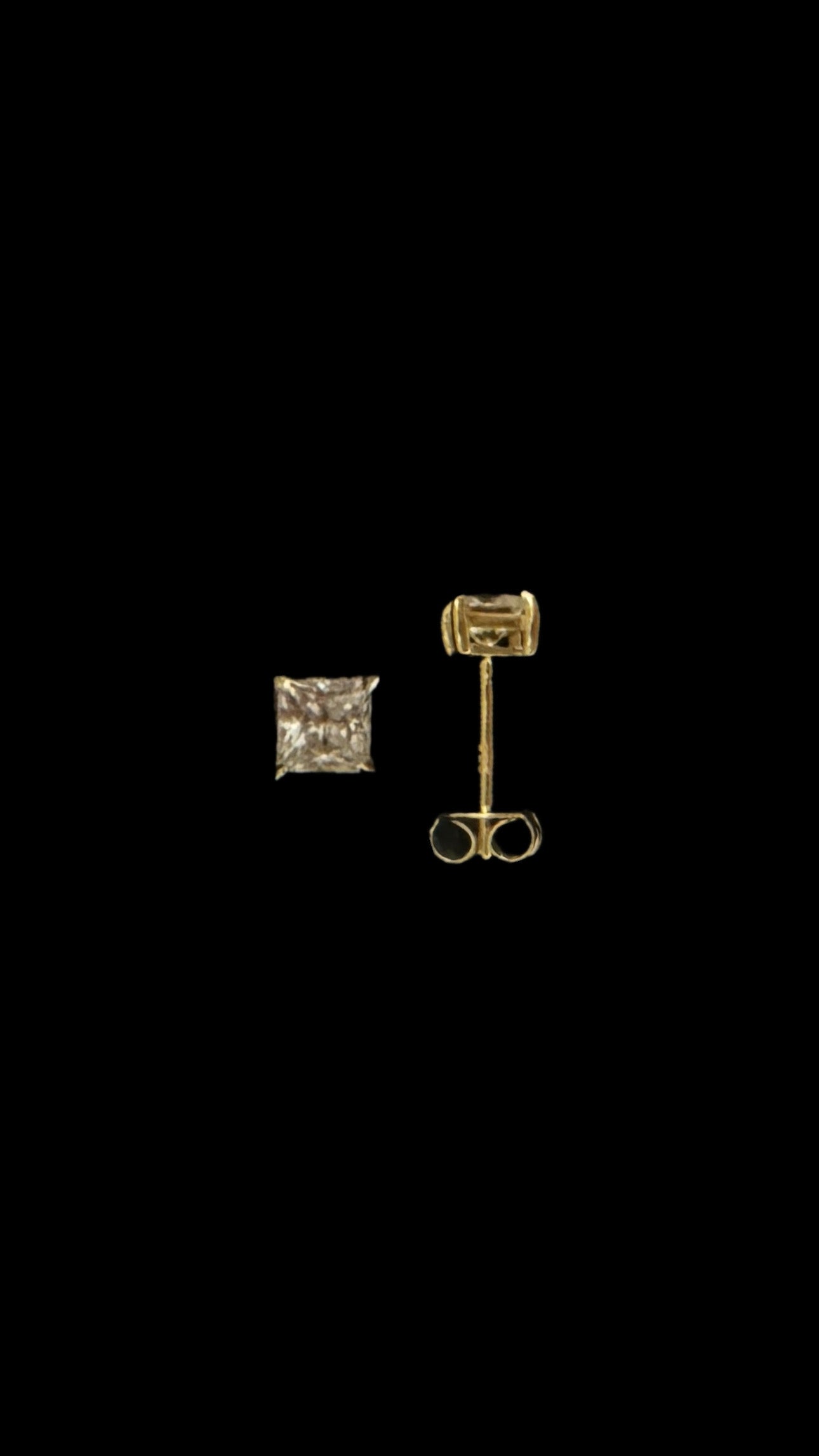 Boucles d’oreilles Moissanite Royale Carrée – Plaqué Or