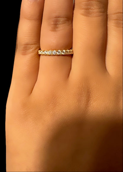 Bague Éclat Doré – Moissanite / Argent 925