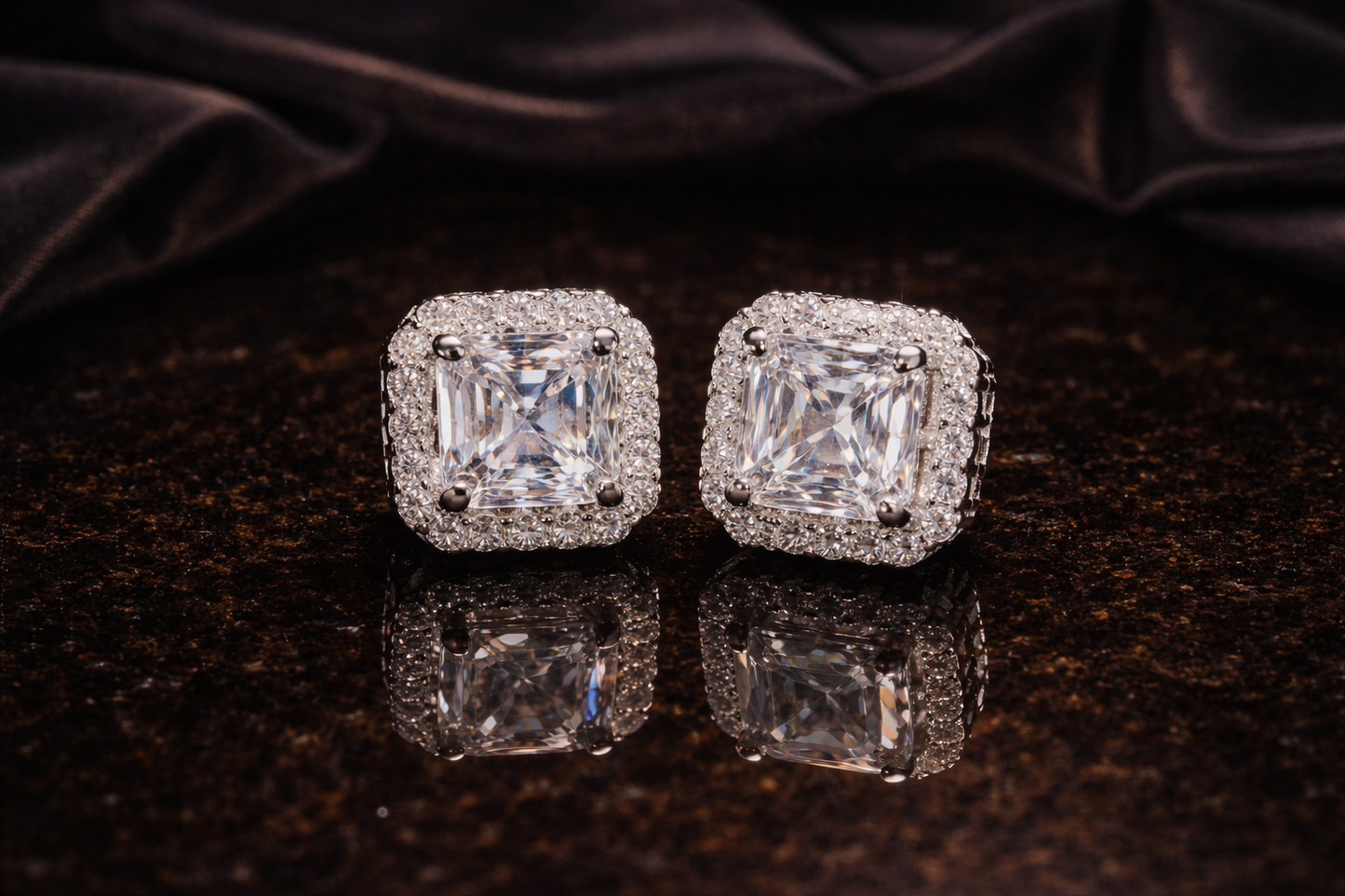 Boucles d’oreilles “Éclat Impérial” – Moissanite / Argent 925