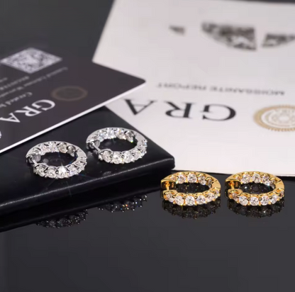 Boucles d’Oreilles Créoles - Moissanite / Argent 925