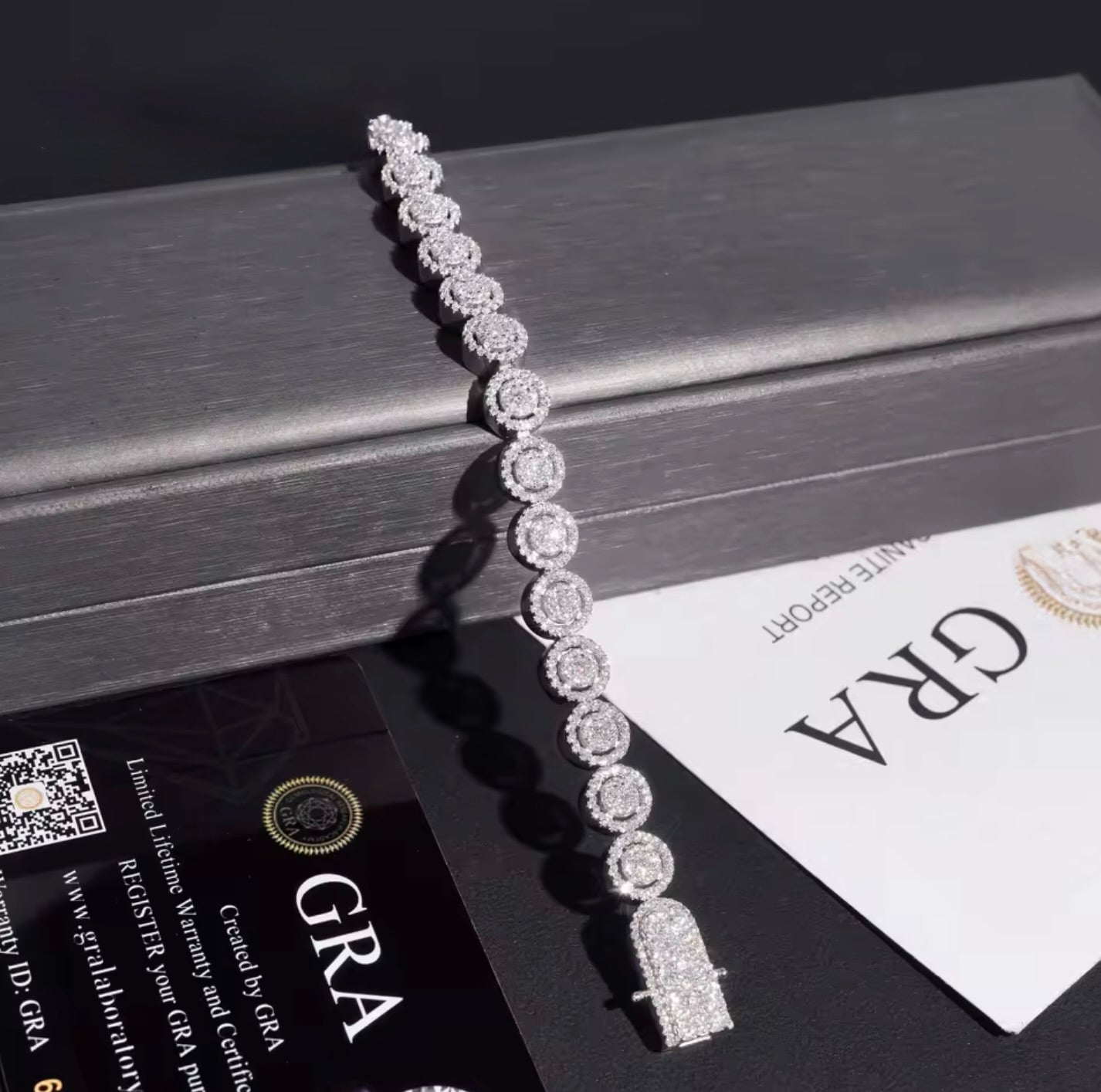 Bracelet Halo Tennis – Moissanite & Argent 925 / 8mm