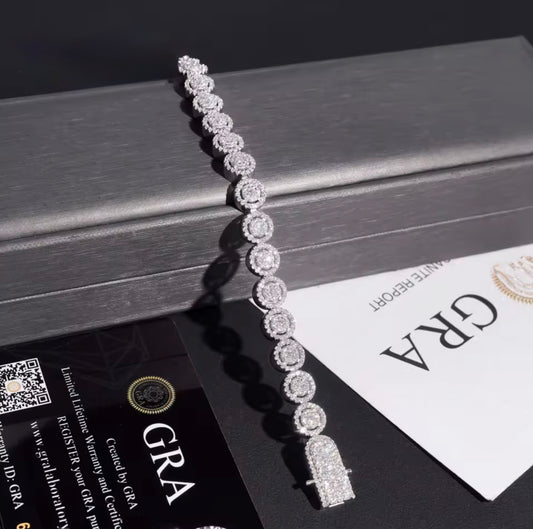 Bracelet Halo Tennis – Moissanite & Argent 925 / 8mm