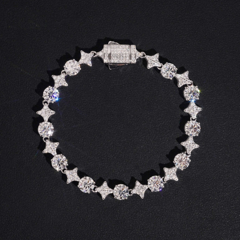 Bracelet “Étoiles de Moissanite” – Argent 925