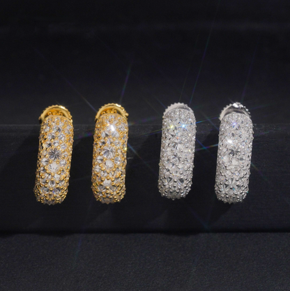 Aurora Moissanite Hoops – 925 Silver/Moissanite