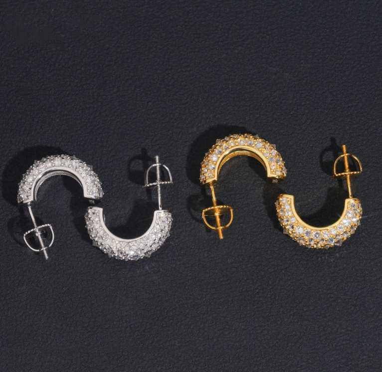 Aurora Moissanite Hoops – 925 Silver/Moissanite