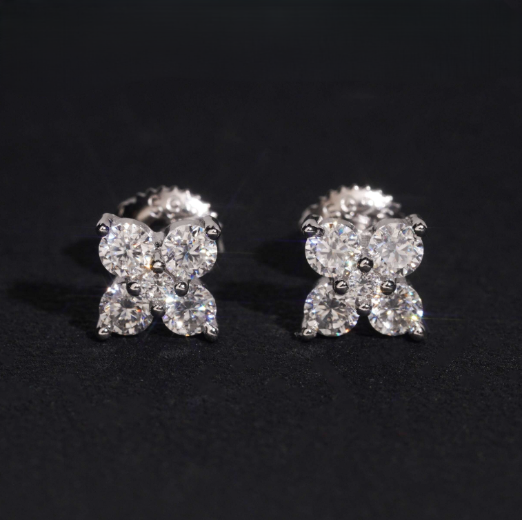 Bloom Studs - Argent 925 / Moissanite