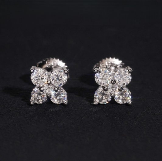 Bloom Studs - Argent 925 / Moissanite