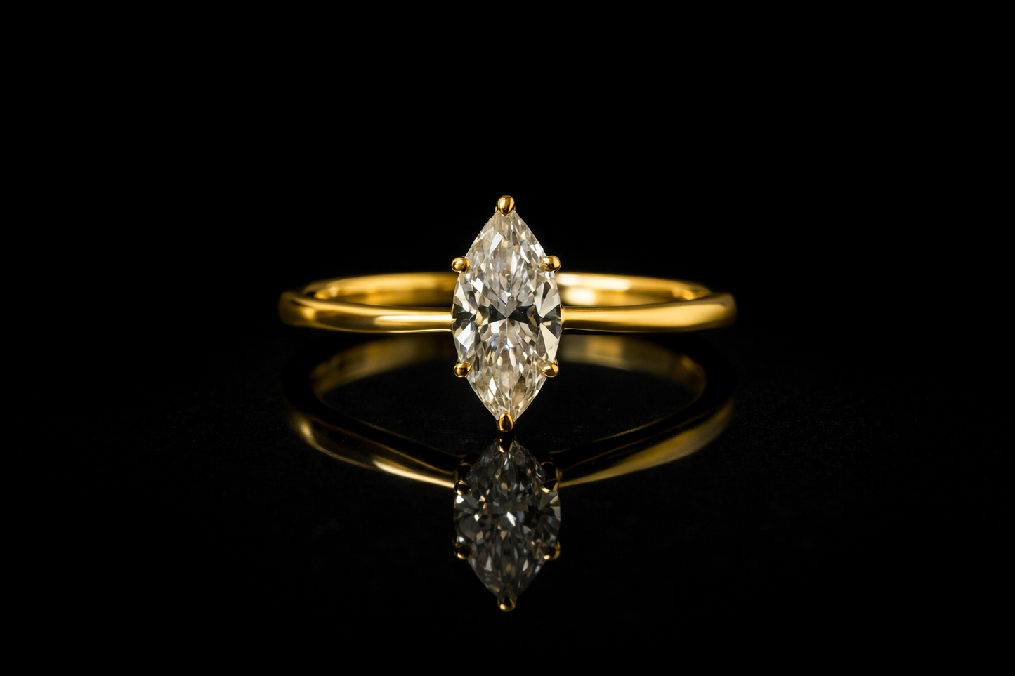 Bague Marquise - Argent 925 / Moissanite