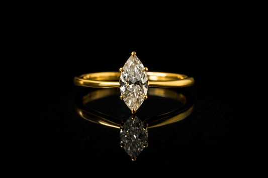 Bague Marquise - Argent 925 / Moissanite