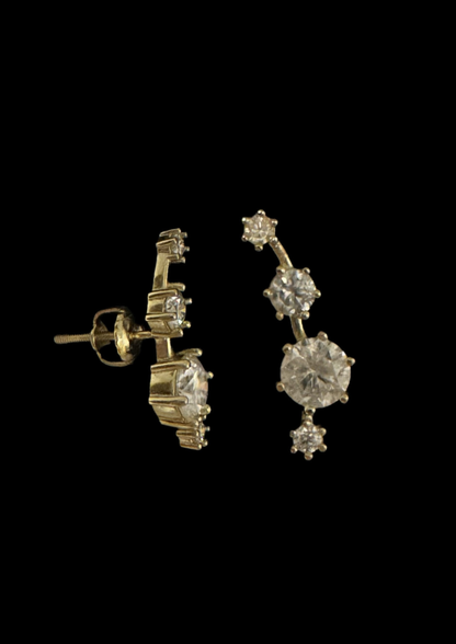 Boucles d’oreilles  – Argent 925/ Moissanite & Plaqué Or