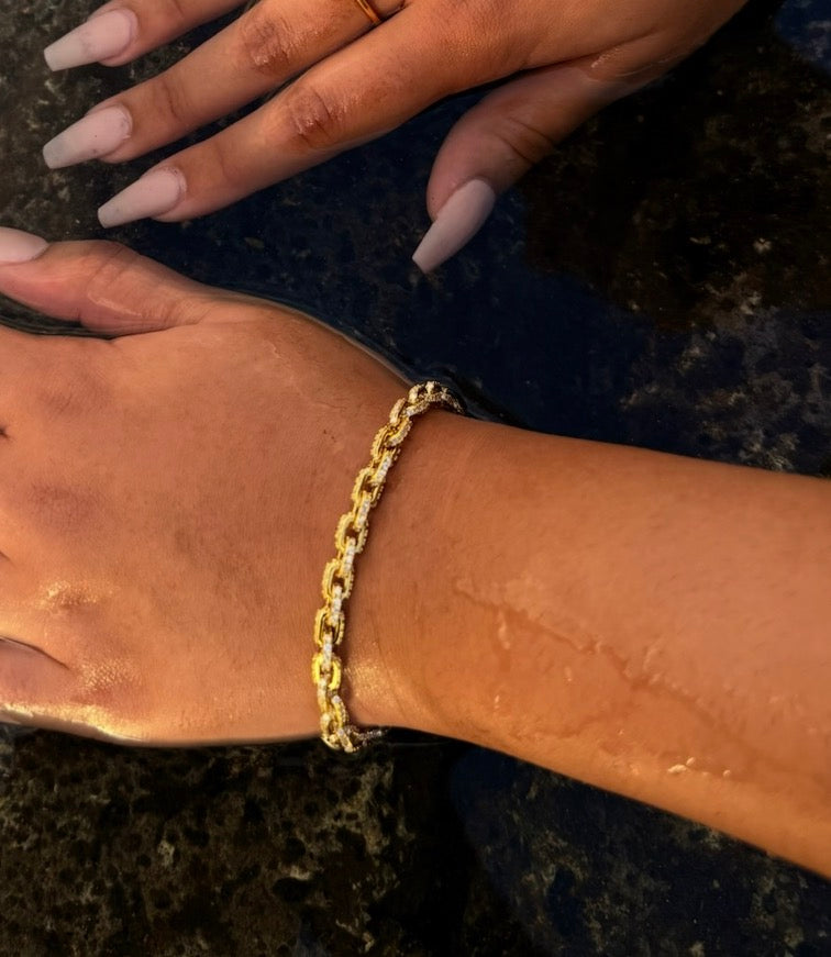 Bracelet Élégance Dorée - Moissanite / Argent 925