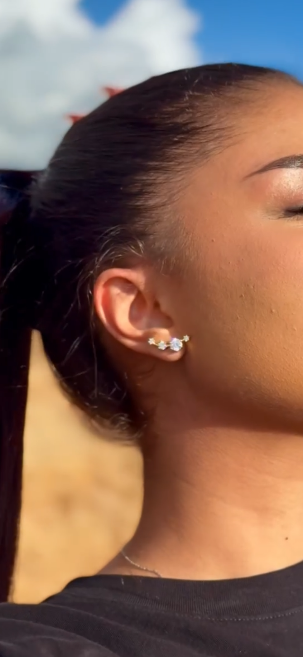 Boucles d’oreilles  – Moissanite & Plaqué Or