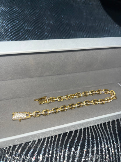 Bracelet Élégance Dorée - Moissanite / Argent 925